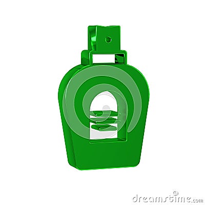 Green Perfume icon isolated on transparent background. Stock Photo