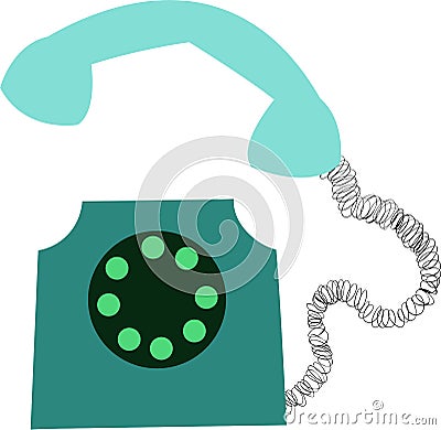 Green phone, simple flat illustration isolated on white background. Vector. Vector Illustration