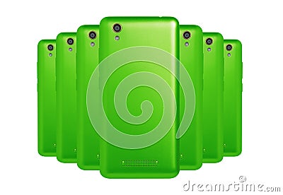 Green phones Stock Photo