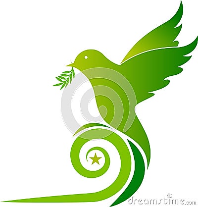 Green pigeon logo Vector Illustration