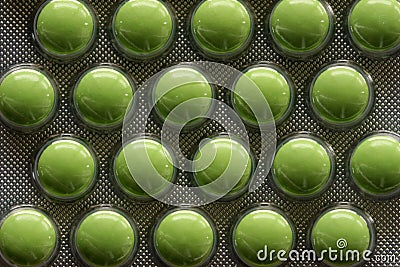 Green Pills Stock Photo