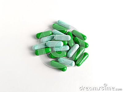 green pills medicine cure health silymarin silybum marianum Stock Photo