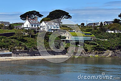 The beautiful coastline at the Welsh town of Abersoch. Stock Photo