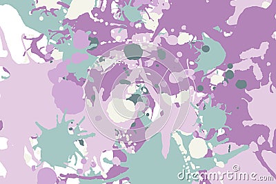 Green pink ink splashes background Vector Illustration