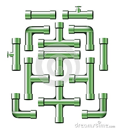 Green Pipes Vector Illustration
