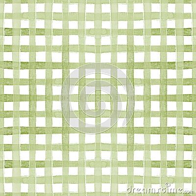 Green plaid tartan watercolor simple seamless pattern Vector Illustration
