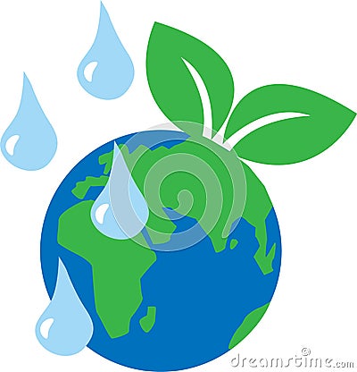 Green planet environ milieu Vector Illustration