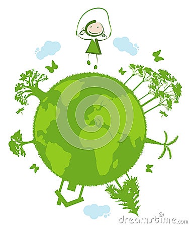 Green planet Vector Illustration