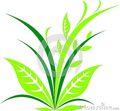 Green plant icons. Vector simple logo. Vector Illustration