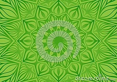 Green plant soft art mandala flower pattern background Vector Illustration
