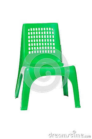 Green plastic chair Stock Photo