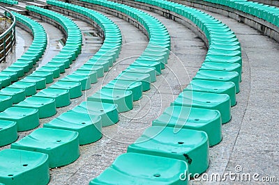 Green plastic chair Stock Photo