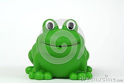 Green plastic frog Stock Photo