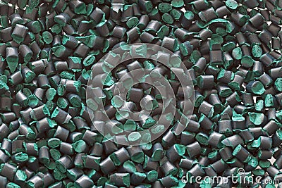 Green plastic granules Stock Photo