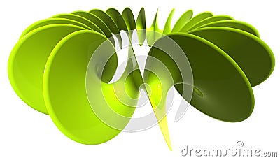 Green plastic spiral Stock Photo