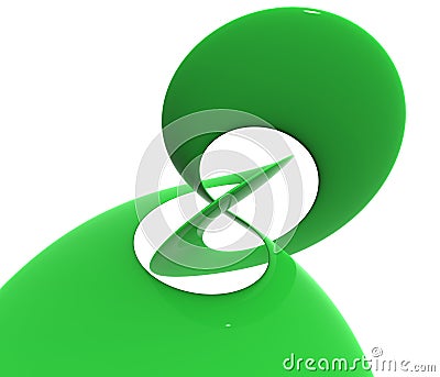 Green plastic spiral polishes and reflecting Stock Photo