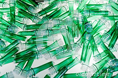 Green plastic tubes Stock Photo