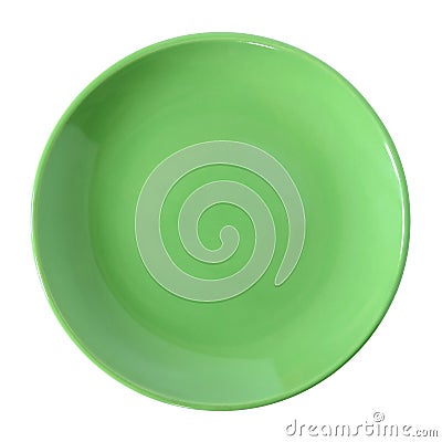 Green plate isolated on white Stock Photo