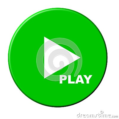 Green play sign Stock Photo