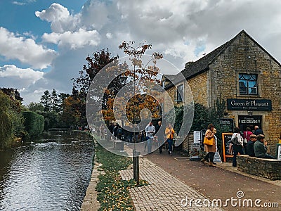 Green and Pleasant Tea room in Bourton on the Water Editorial Stock Photo