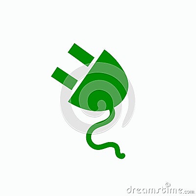 Green plug electric eco logo icon vector illustration Vector Illustration