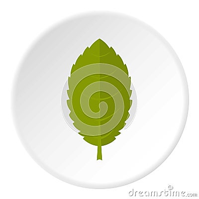 Green plum leaf icon circle Vector Illustration