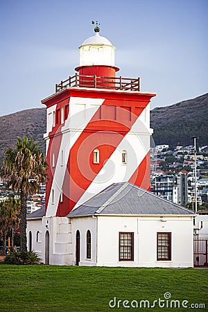 Green Point Lighthouse in Cape Town at sunset Editorial Stock Photo