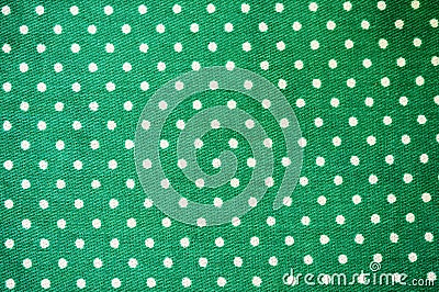 Green polka dot fabric Stock Photo