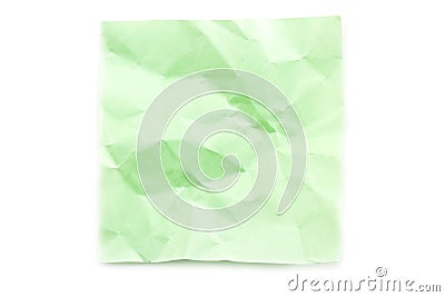 Green post-it note wrinkled Stock Photo