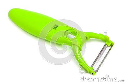 Green potato peeler Stock Photo