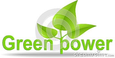 Green power illustration Vector Illustration