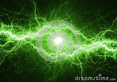 Green power lightning bolt Stock Photo