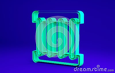 Green Prison window icon isolated on blue background. Minimalism concept. 3d illustration 3D render Cartoon Illustration