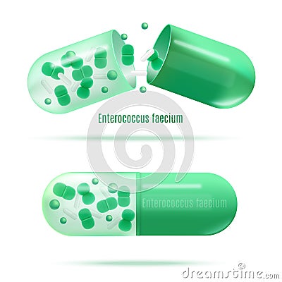 Medicines with Probiotic Bacteria Realistic Vector Vector Illustration