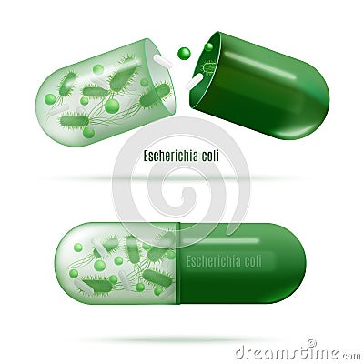 Medicines with Probiotic Bacteria Realistic Vector Vector Illustration