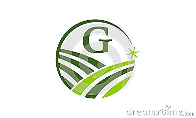 Green Project Solution Center Initial G Vector Illustration