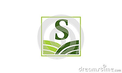 Green Project Solution Center Initial S Vector Illustration