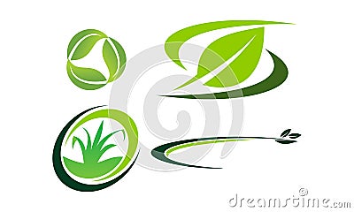 Green Project Template Set Vector Illustration