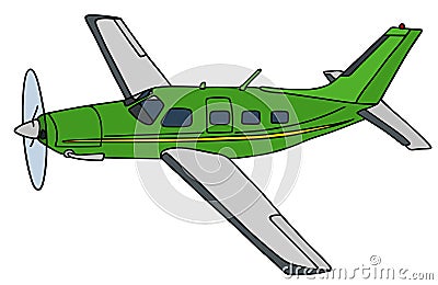 Green propeller airplane Vector Illustration