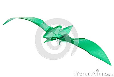 Green pterodactyl of origami Stock Photo
