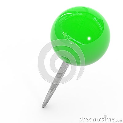 Green pushpin. Stock Photo