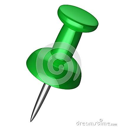 Green pushpin Stock Photo