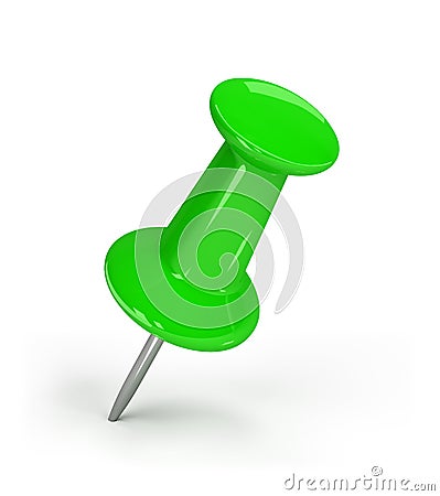 Green pushpin Stock Photo