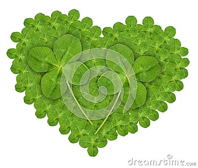 Green Quarter-foils Hearth Stock Photo