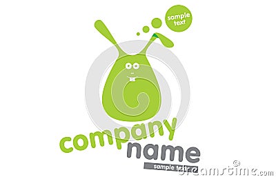 Green rabbit logotype Vector Illustration