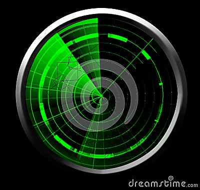 Green radar screen Stock Photo