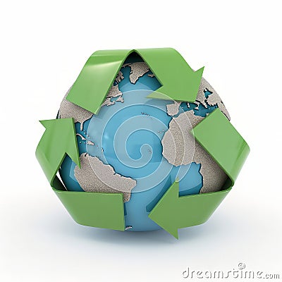 Green recycle earth. Generative ai Stock Photo