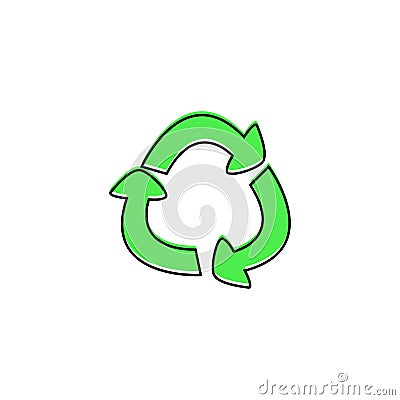 Green Recycle sign isolated, Stock Photo