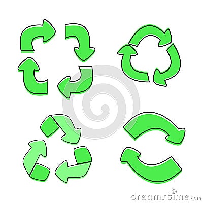 Green Recycle sign isolated, Stock Photo