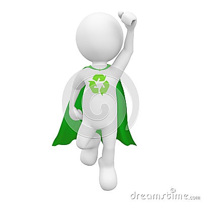 Green Recycle Superhero Achievement Leadership Concept Stock Photo